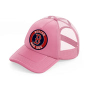 boston red sox badge-pink-trucker-hat