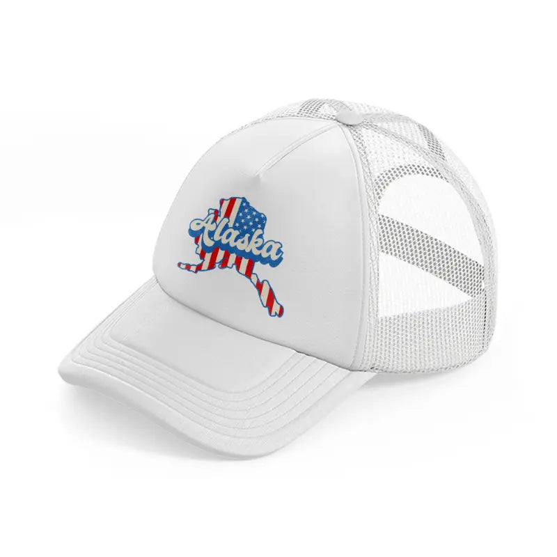alaska flag-white-trucker-hat