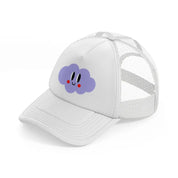 smiley cloud white trucker hat