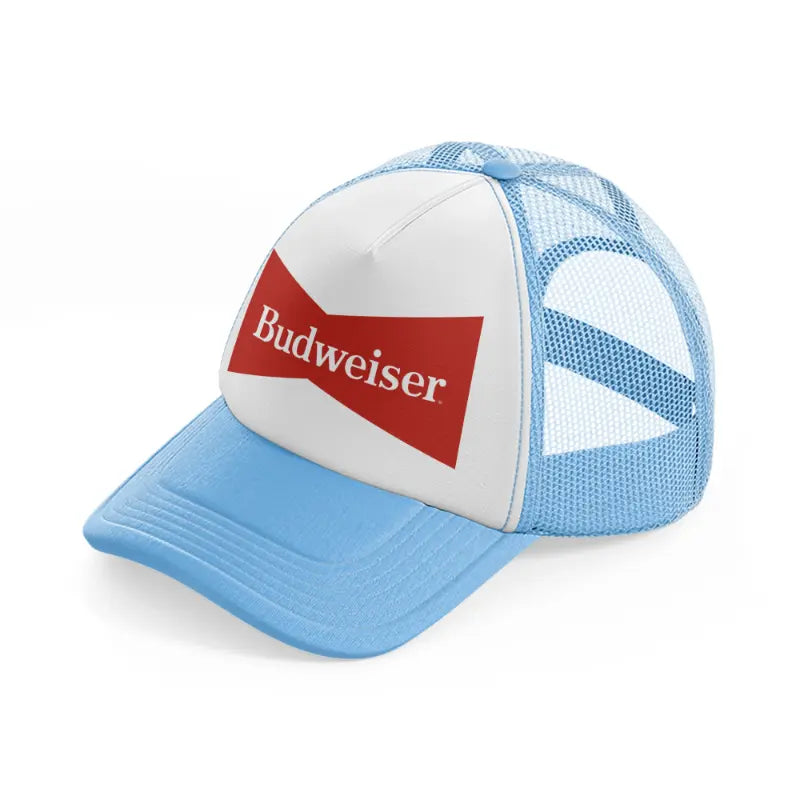 old budweiser sky blue trucker hat