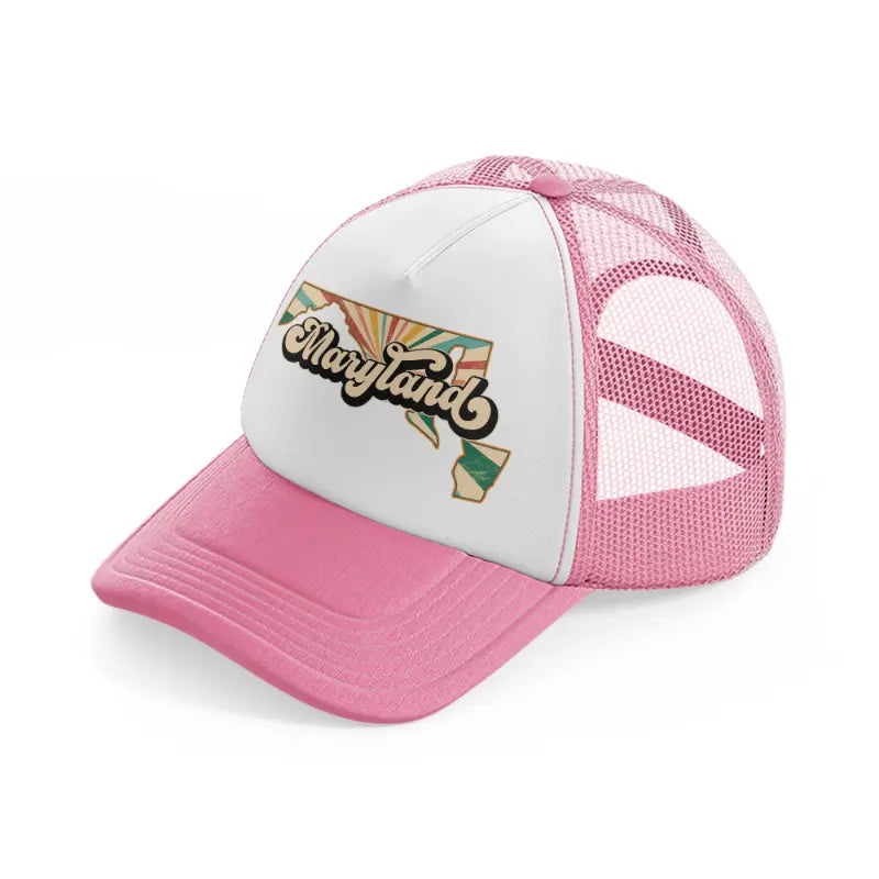 maryland pink and white trucker hat