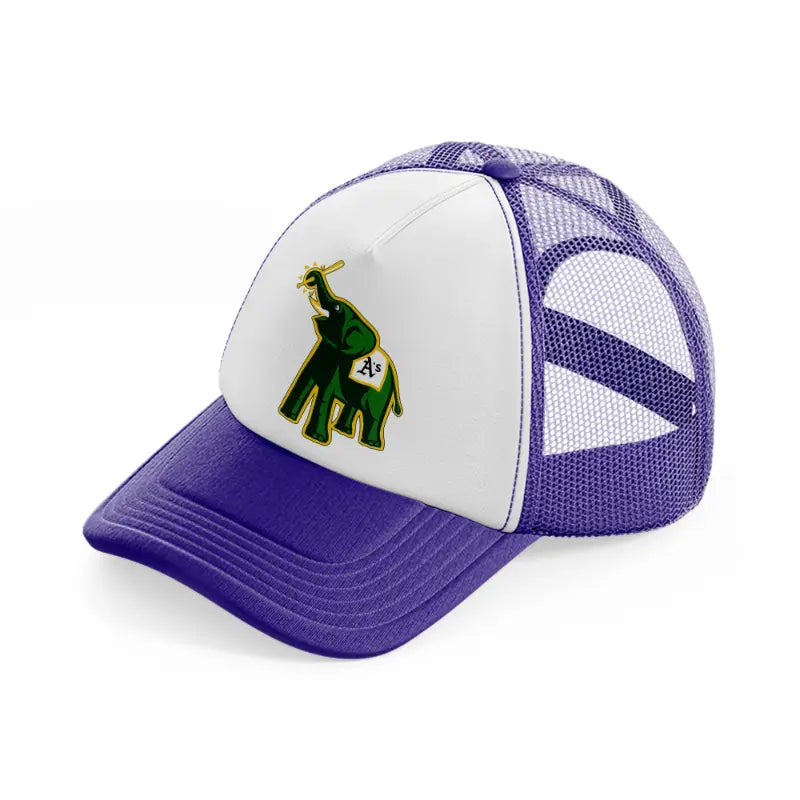 oakland athletics elephant-purple-trucker-hat