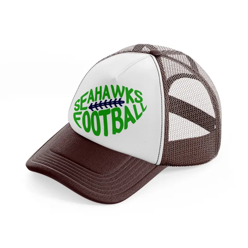 seahawks football-brown-trucker-hat