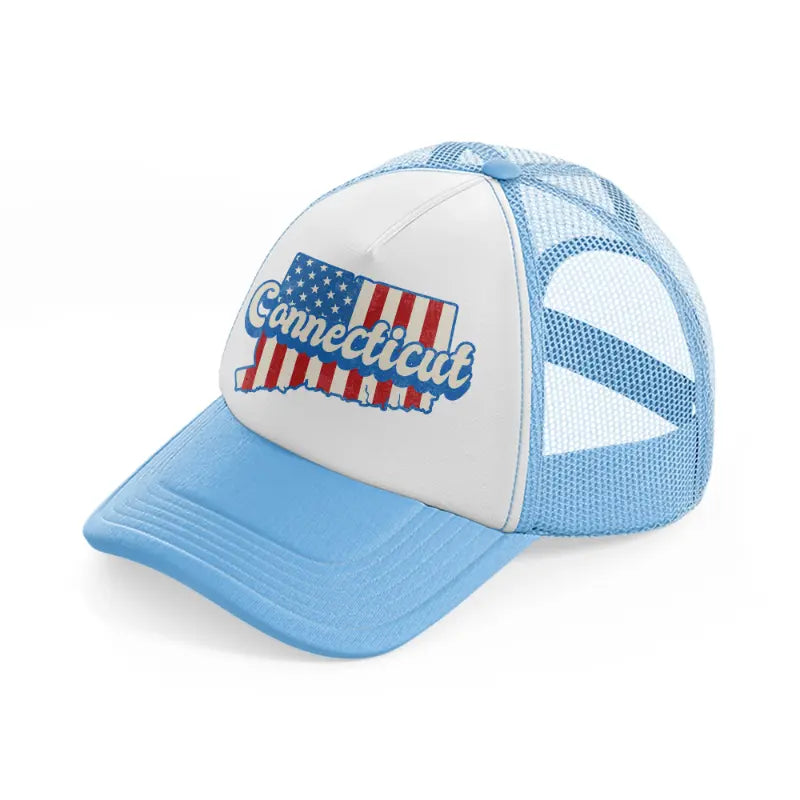 connecticut flag sky blue trucker hat