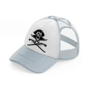 skull & guns grey trucker hat