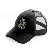 eat sleep golf repeat-black-trucker-hat