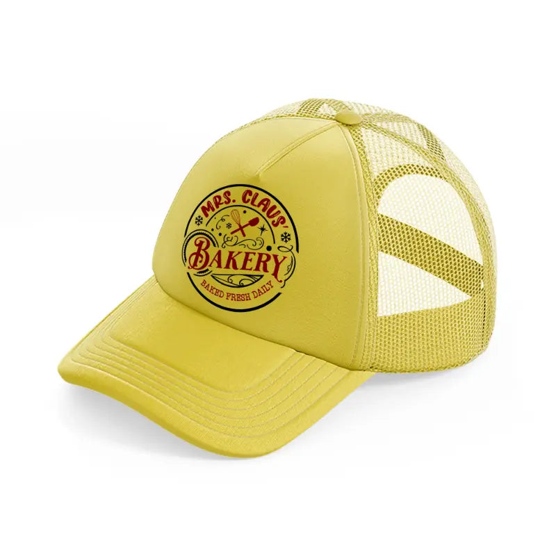 mrs claus bakery-gold-trucker-hat