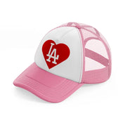 los angeles dodgers lover-pink-and-white-trucker-hat
