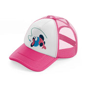 fish cartoon neon pink trucker hat