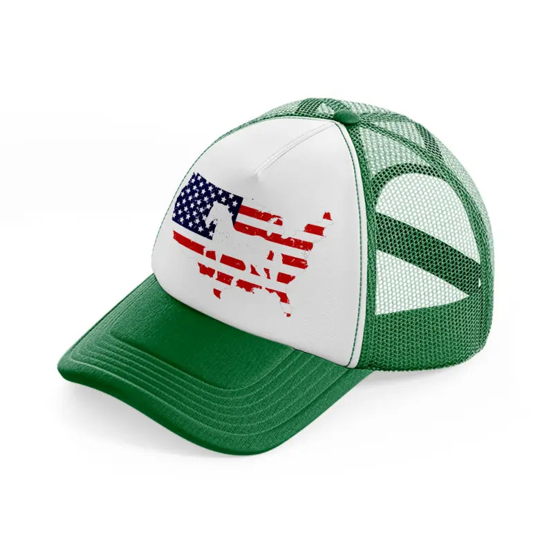map-green-and-white-trucker-hat