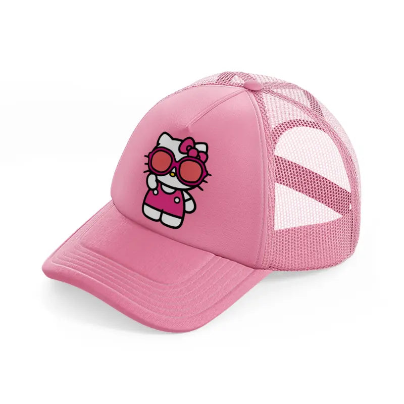 hello kitty sunglasses pink trucker hat