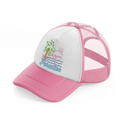 h210805 17 flamingo paradise vintage 80s pink and white trucker hat