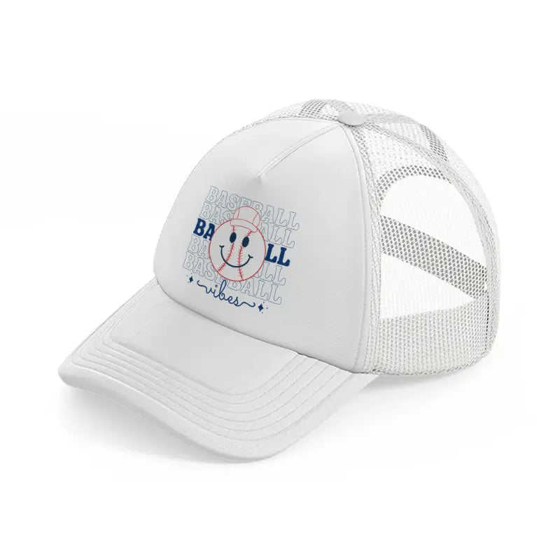 baseball baseball vibes white trucker hat