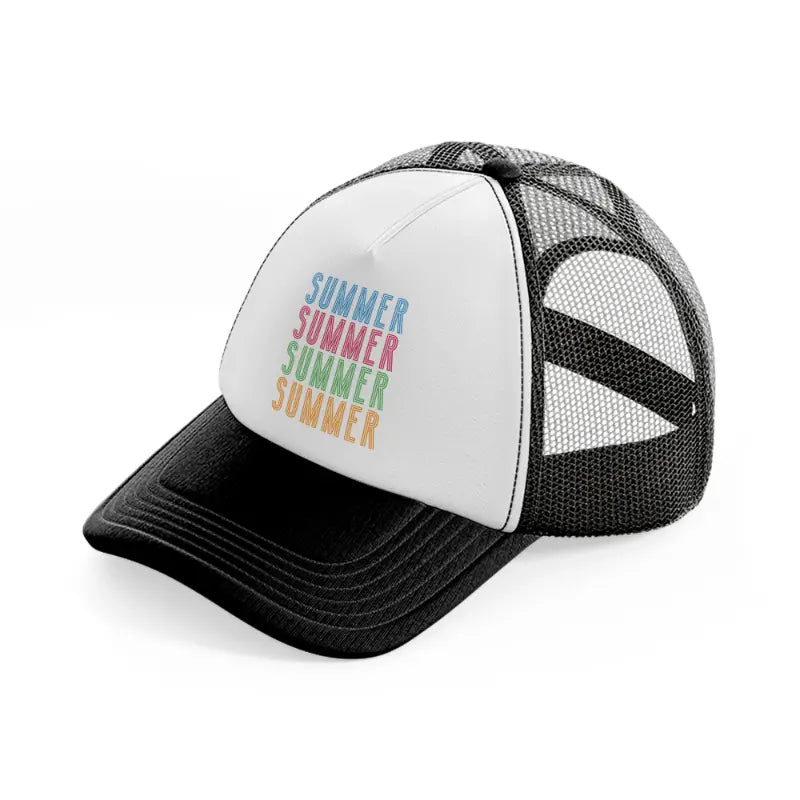 summer multi black and white trucker hat