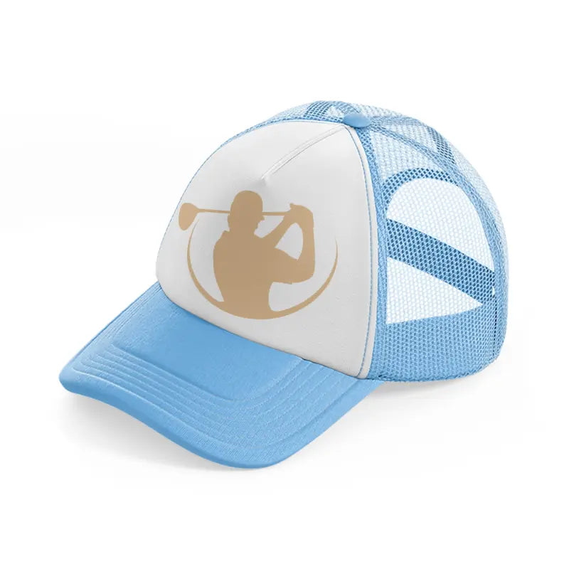 golf man vector-sky-blue-trucker-hat