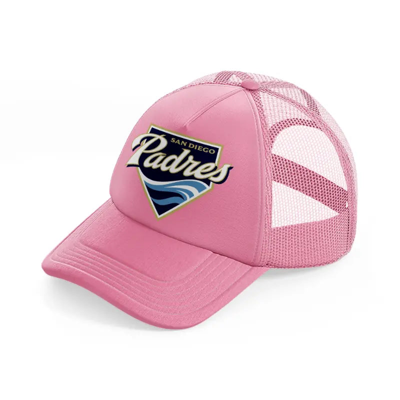 san diego padres emblem-pink-trucker-hat