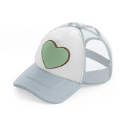 green heart grey trucker hat