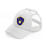 milwaukee brewers logo-white-trucker-hat