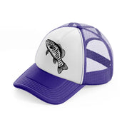 smallmouth bass fish purple trucker hat