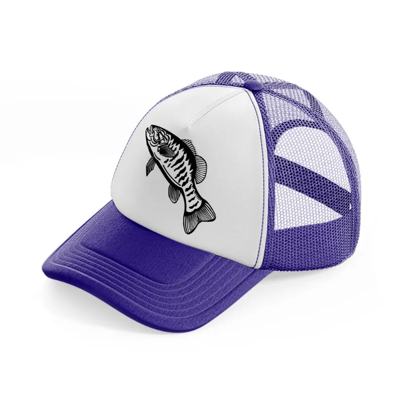 smallmouth bass fish-purple-trucker-hat