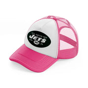 new york jets badge-neon-pink-trucker-hat