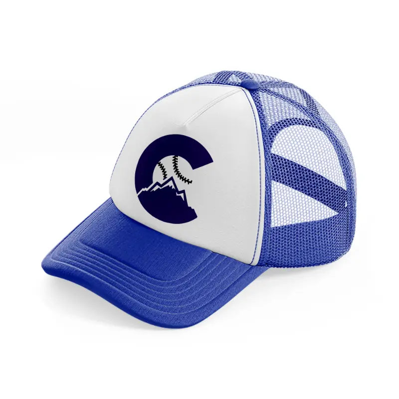 colorado rockies badge blue and white trucker hat