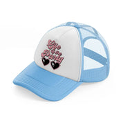 life of the party heart sunglasses sky blue trucker hat