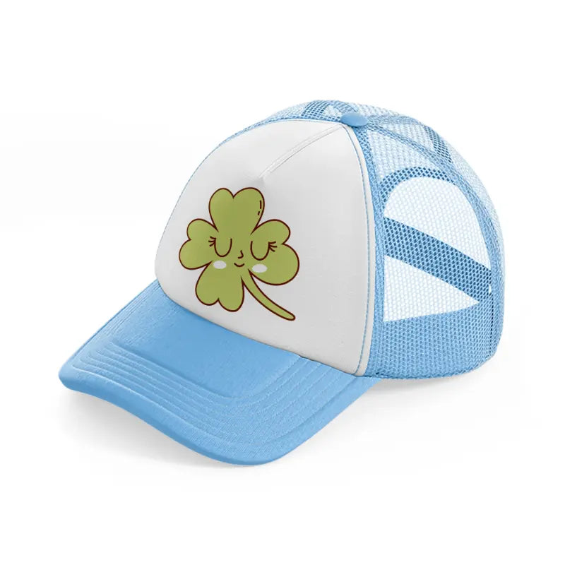 four leaf clover sky blue trucker hat