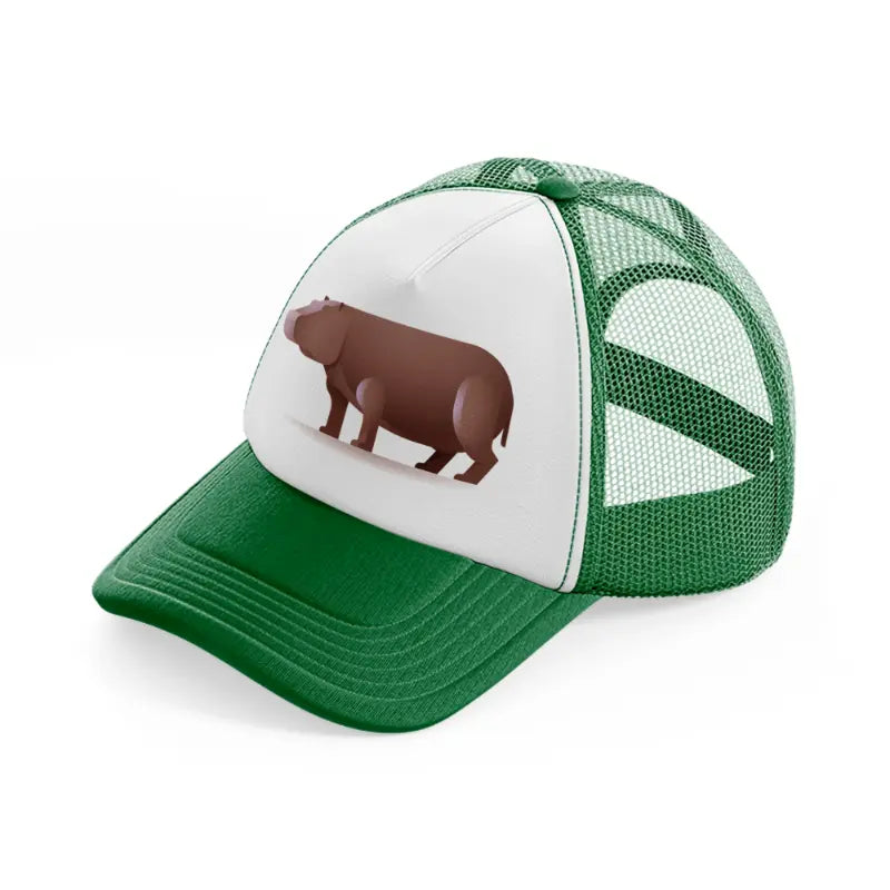 007-hippopotamus-green-and-white-trucker-hat