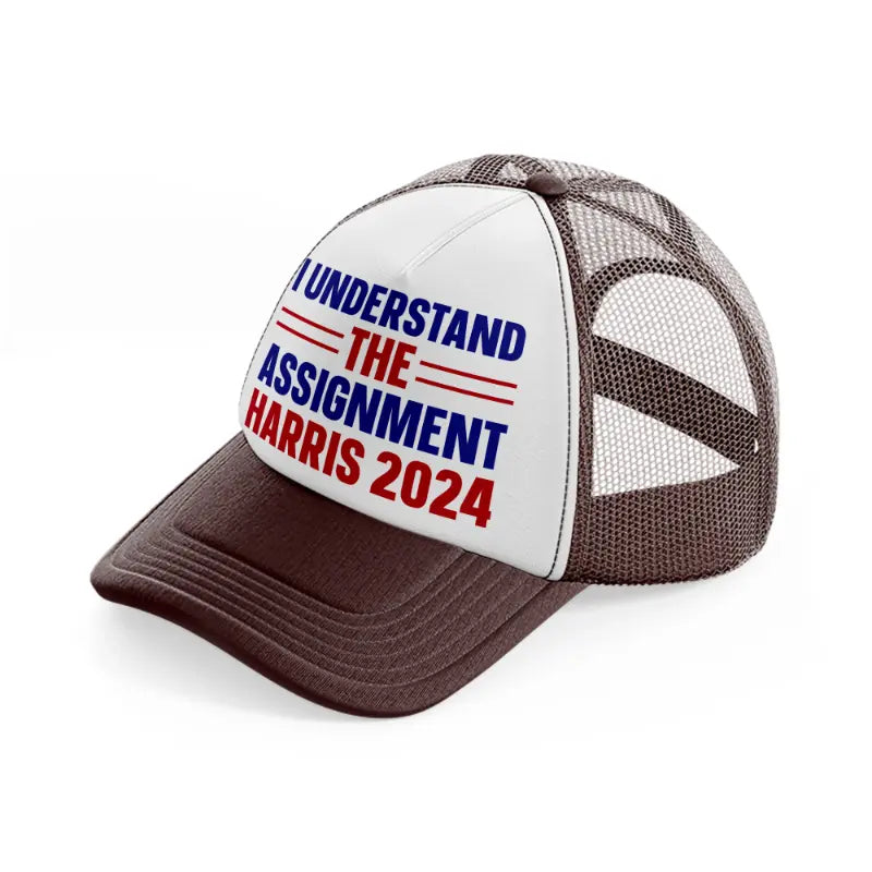 I Understand The Assignment Harris 2024 brown Trucker Hat