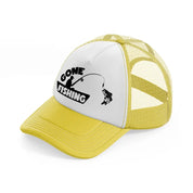 gone fishing boat-yellow-trucker-hat