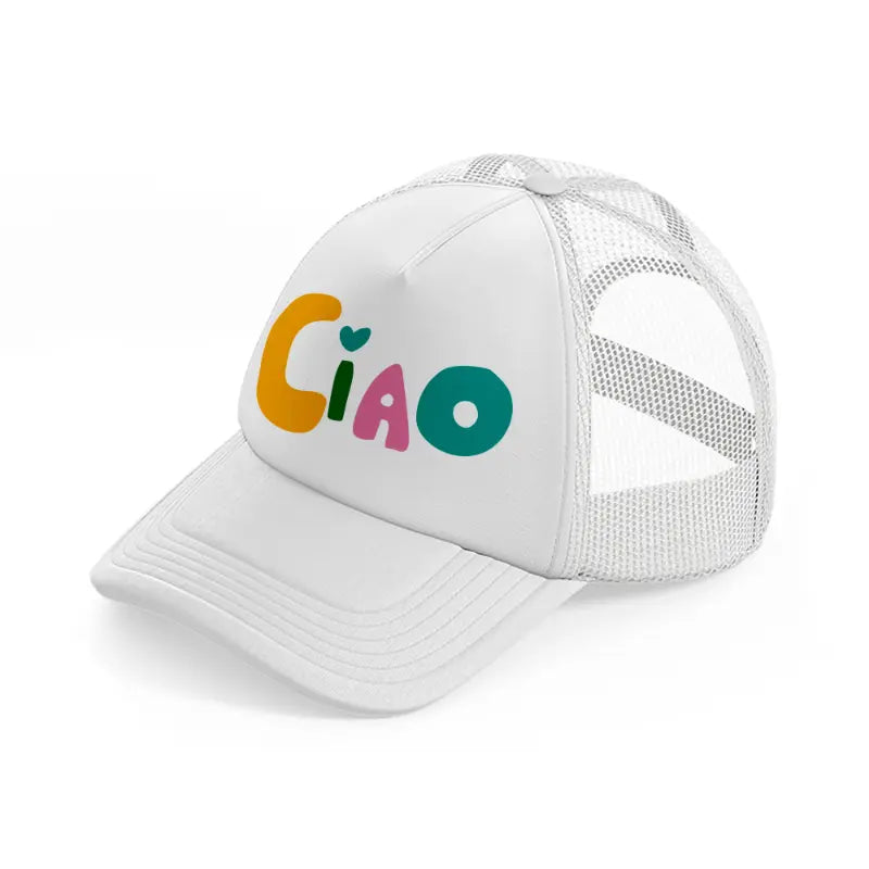 cute ciao white trucker hat