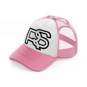 rs pink and white trucker hat