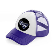 los angeles rams badge-purple-trucker-hat