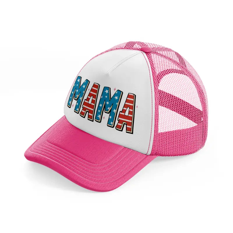 mama-neon-pink-trucker-hat
