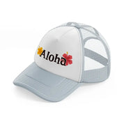 aloha floral-grey-trucker-hat