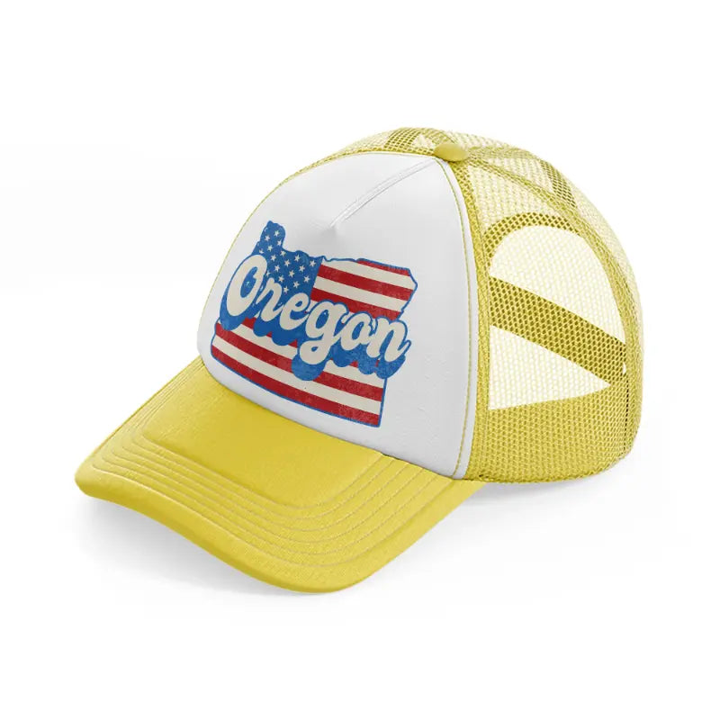 oregon flag yellow trucker hat