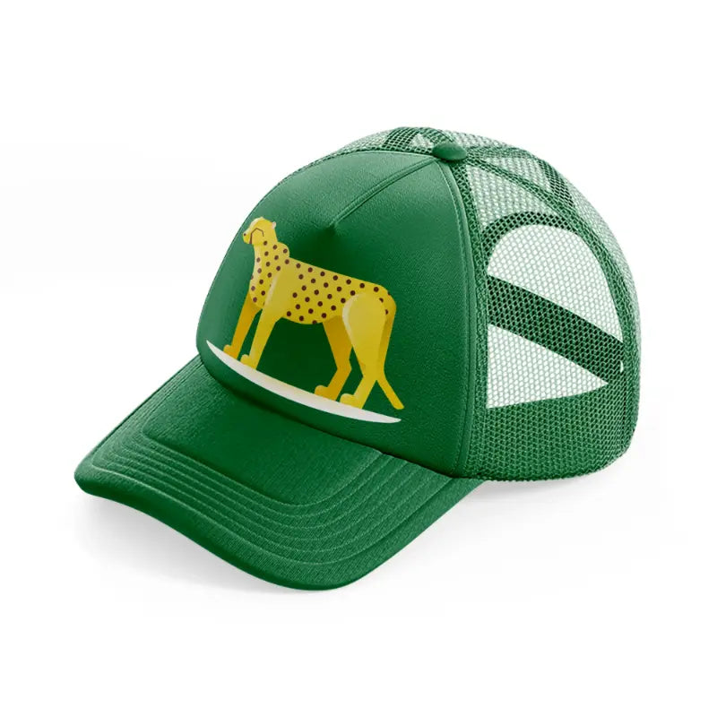 029 cheetah green trucker hat