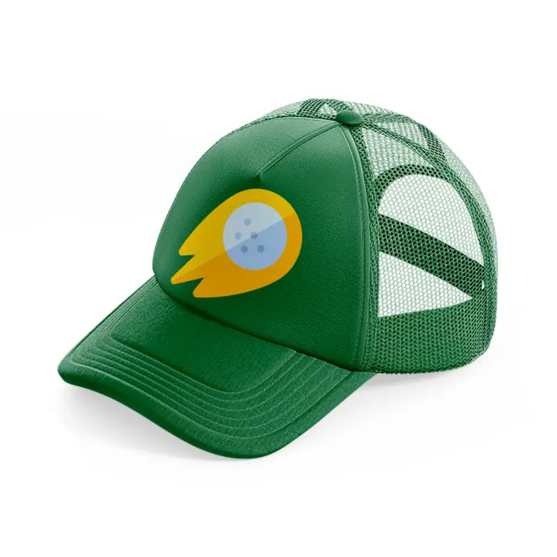 golden golf ball green trucker hat