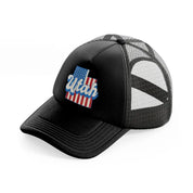 utah flag-black-trucker-hat