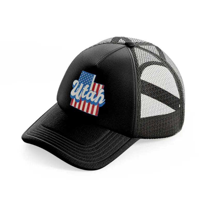 utah flag black trucker hat