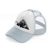 scary ghost-grey-trucker-hat