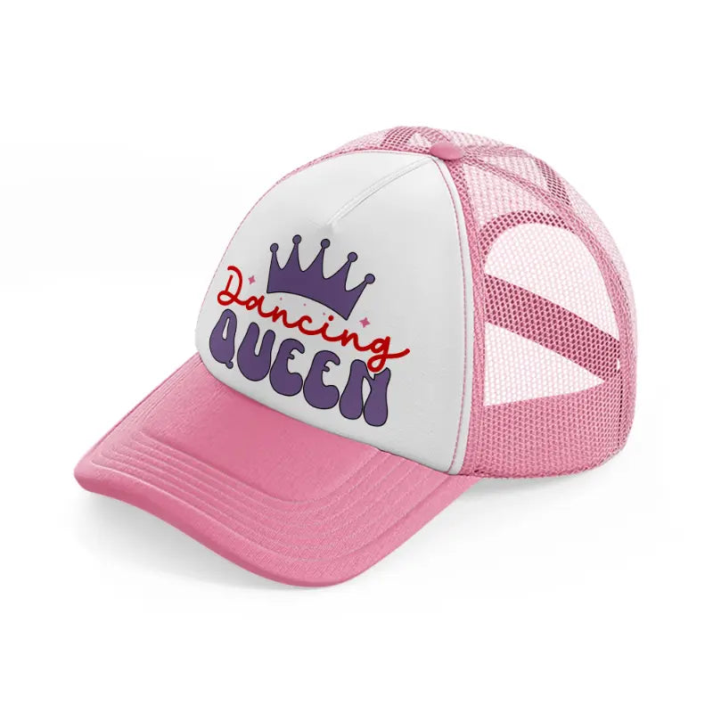 dancing queen pink and white trucker hat