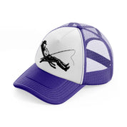 relaxing fishing purple trucker hat