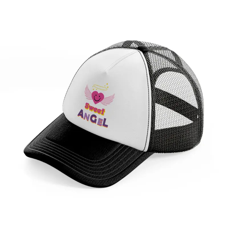 sweet angel-black-and-white-trucker-hat