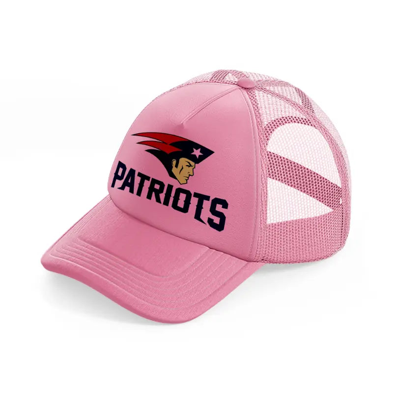 new england patriots retro logo-pink-trucker-hat