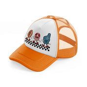 game cartoon orange trucker hat