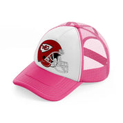 kansas city chiefs helmet-neon-pink-trucker-hat