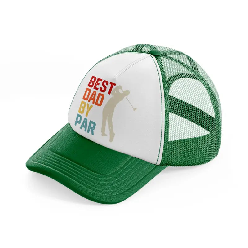 best dad by par colorful-green-and-white-trucker-hat
