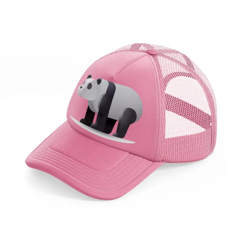 002-panda bear-pink-trucker-hat